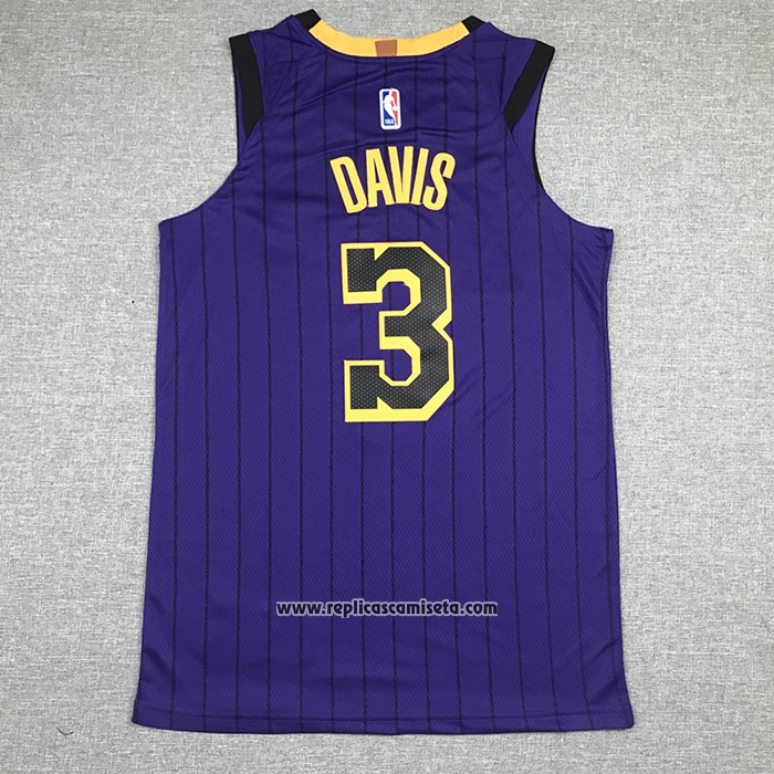 Camiseta Los Angeles Lakers Anthony Davis #3 Ciudad 2019 Violeta